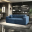 Lit en velours bleu à 3 places avec rangement pratique et rangement pratique 3 po-82046363
