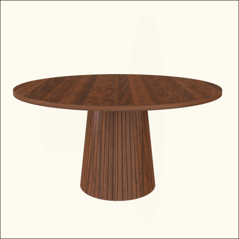Table de salle à manger ronde en bois aggloméré pour 4 personnes, table de ferme moderne avec base circulaire en bois