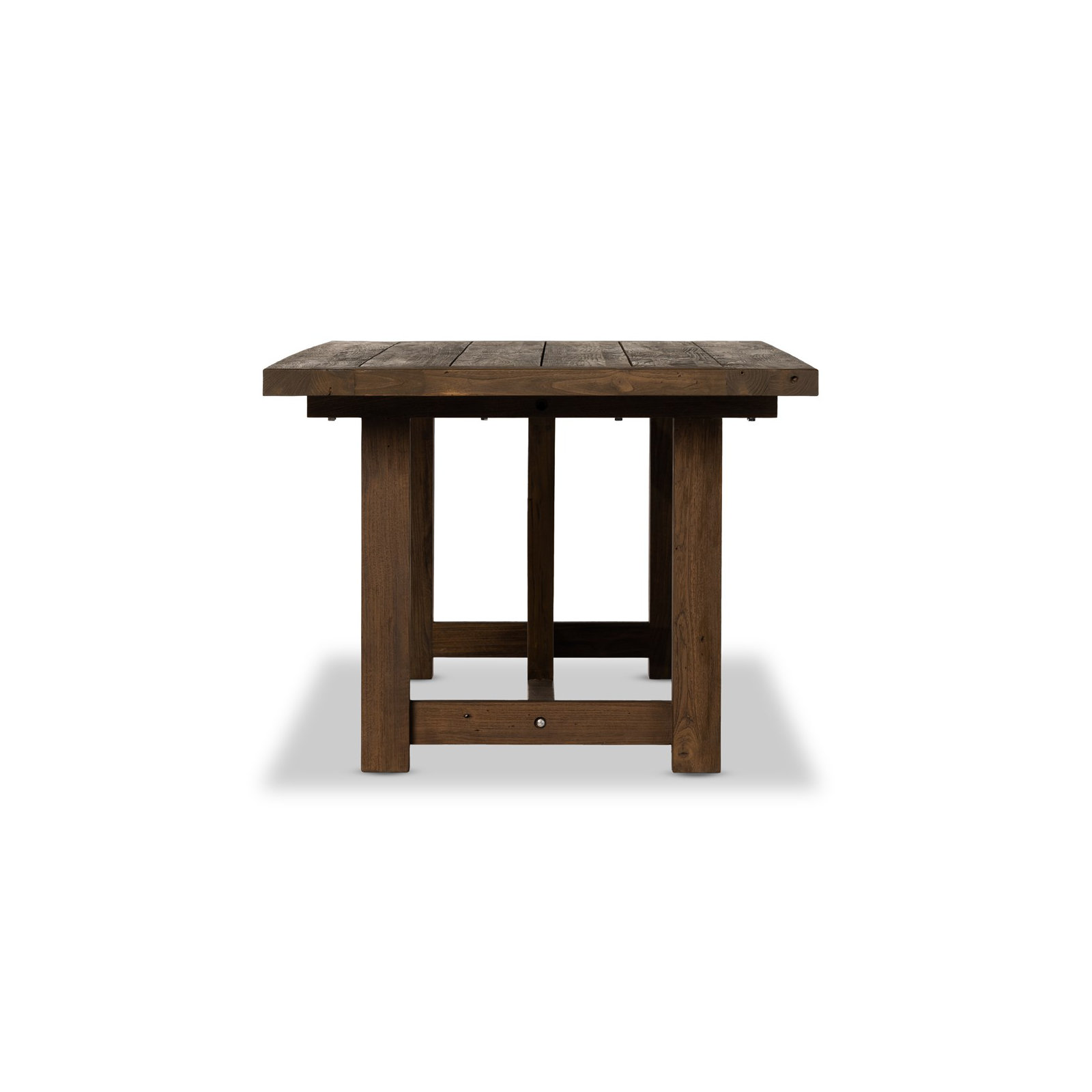 Berks 118'' Teak Outdoor Dining Table, Dark Walnut