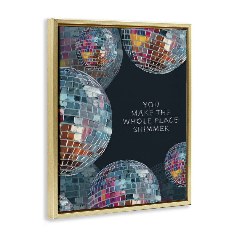 «You Make it Shimmer», art mural sur toile flottante par Amelia Noyes, H 21 po x l 17 po, Cadre flottant noir de jais