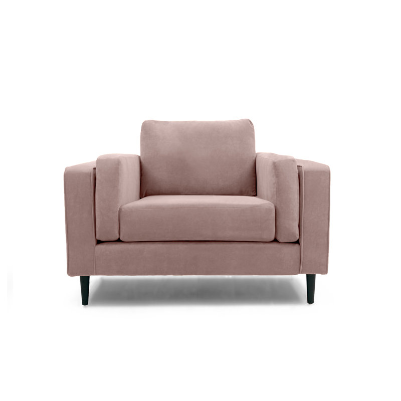 Deavian Velvet Armchair, Dusky Pink