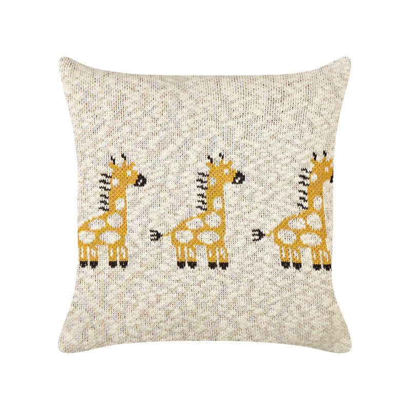 Othello Animal Print Beige Square Cushion