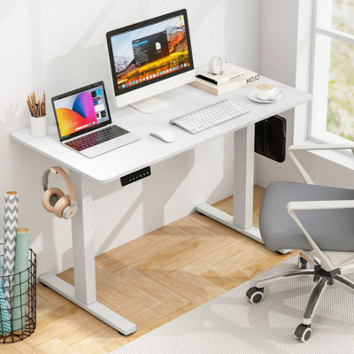 Electric Standing Desk With 3 Memory Height Settings And 2 Hanging Hooks & Cable Management