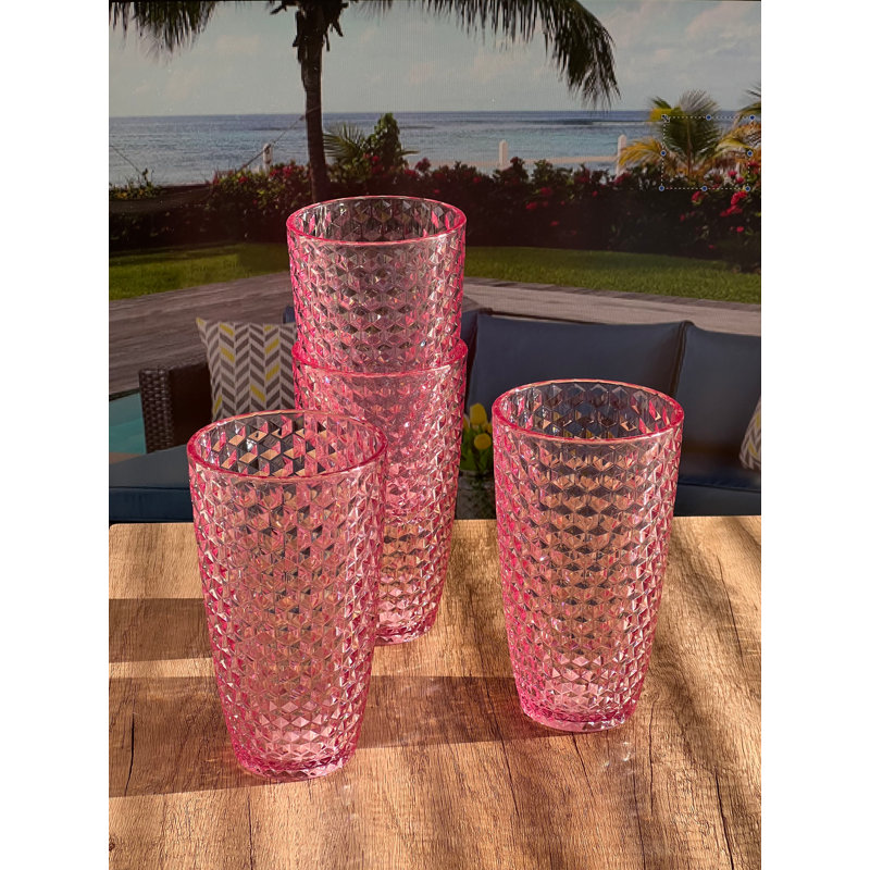 Verre à boire en acrylique Calera, Rose, 16 oz