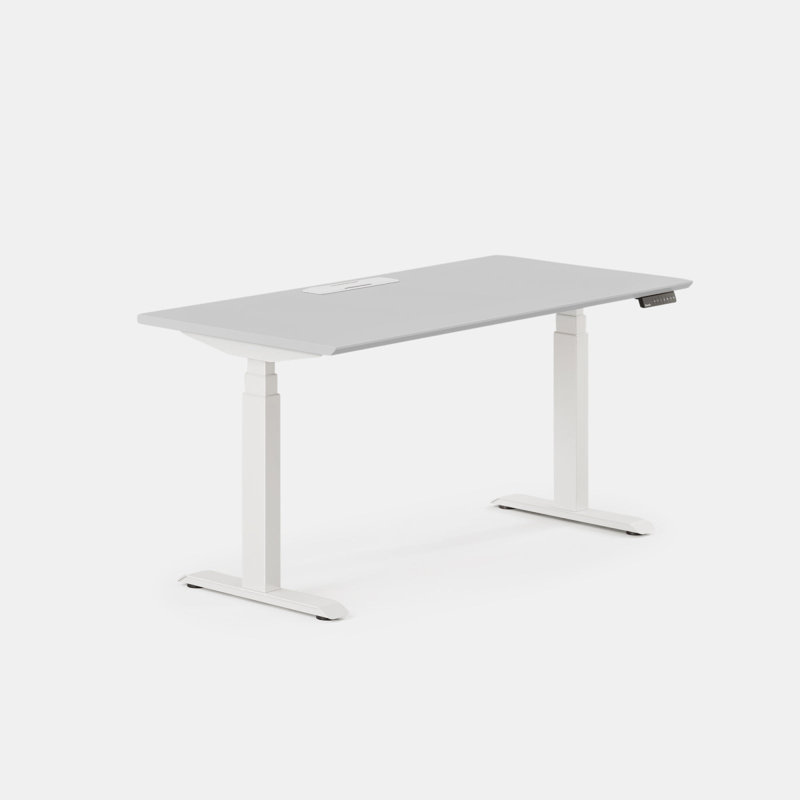 Standing Desk, 52" H x 60" W x 30" D, Fog, White