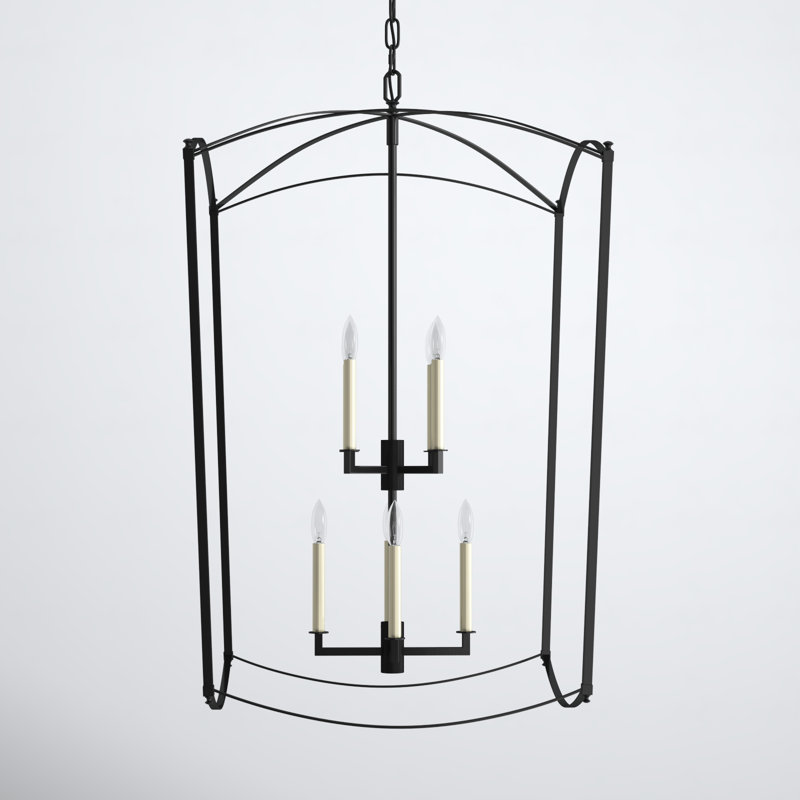 Olive 3-Light Metal Dimmable Lantern Chandelier, Smith Steel
