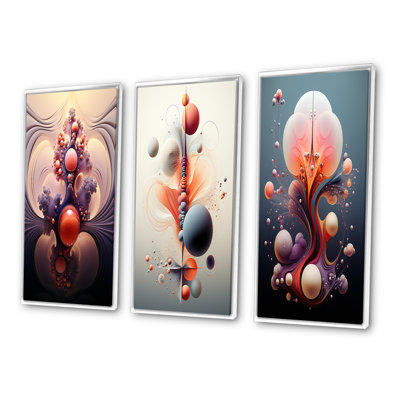 " Metamorphosis Abstract Geometric Multiverse III " 3 - Pieces