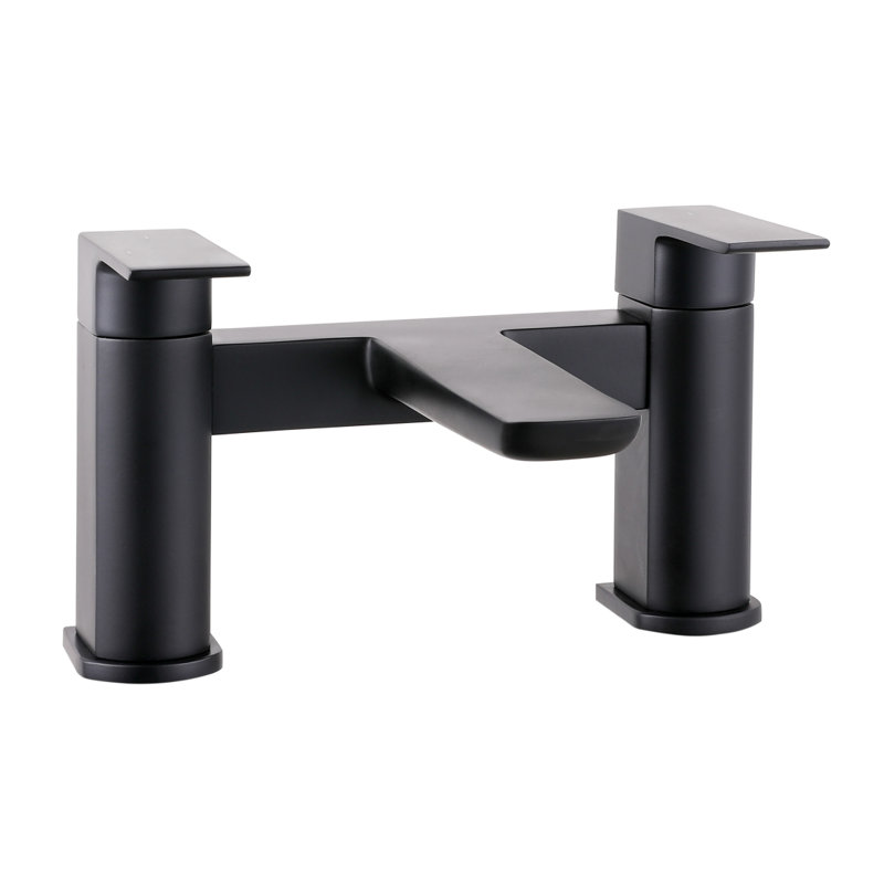 VeeBath Lunar Soft Square Bath Filler Mixer Tap, Matt Black
