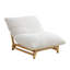 Canapé d'appoint sans accents, canapé simple décontracté, tissu velours côtelé, pour le salon et la chambre à coucher, avec dossier, siège simple, blanc cassé