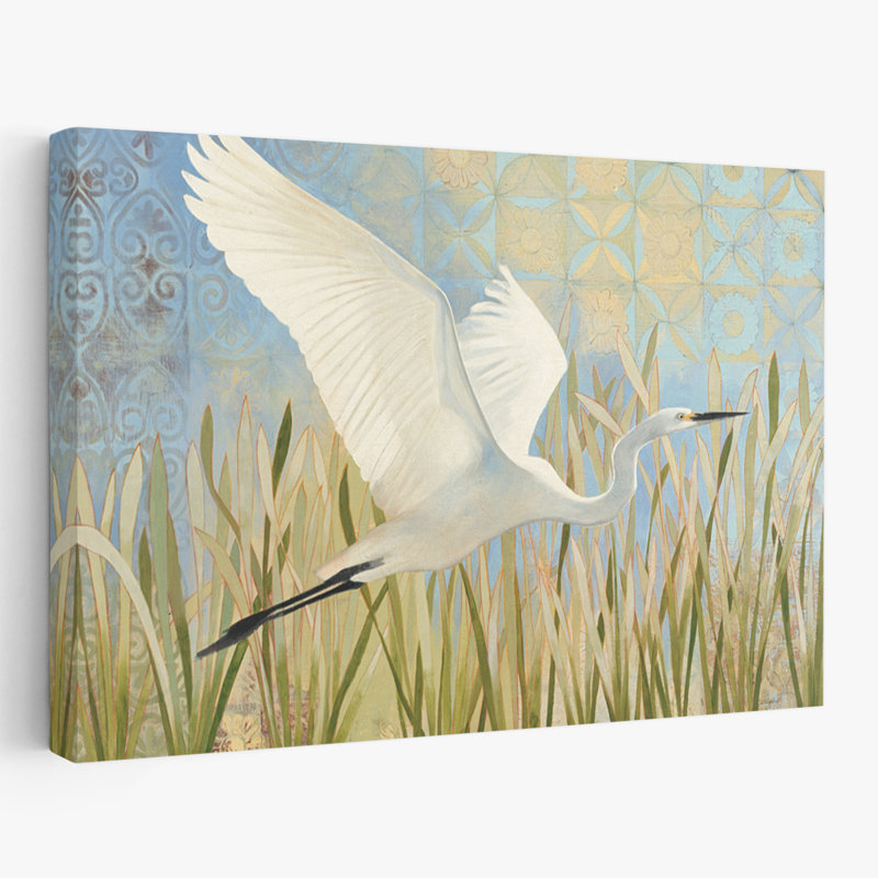Aigrette contemporaine en vol V2, H 24 po x l 16 po