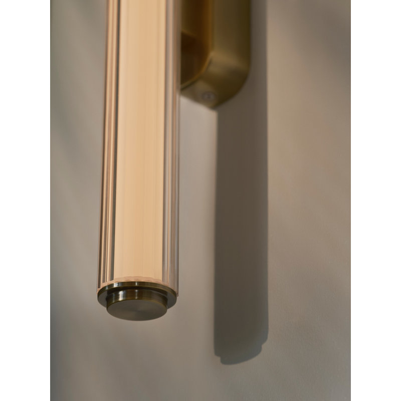 Plastic Flush Mounted Sconce, 50 cm H x 10 cm W x 5.5 cm D, Brass, 1120