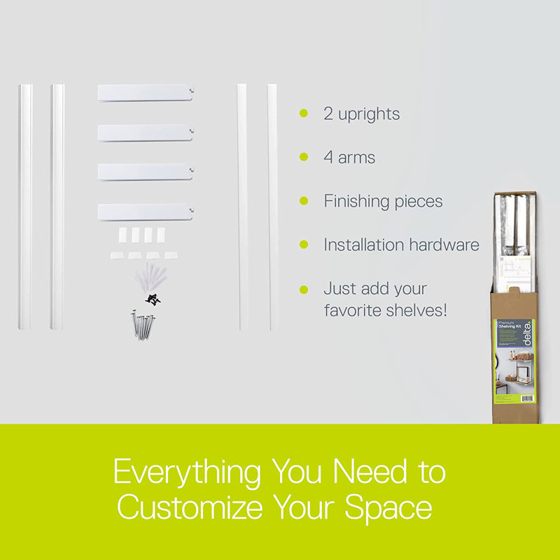 White 2-Tier Floating Wall Shelf Bracket Kit