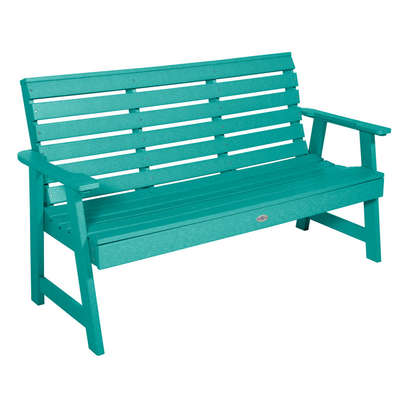 Banc de patio en PEHD Middimar résistant aux intempéries, Bleu