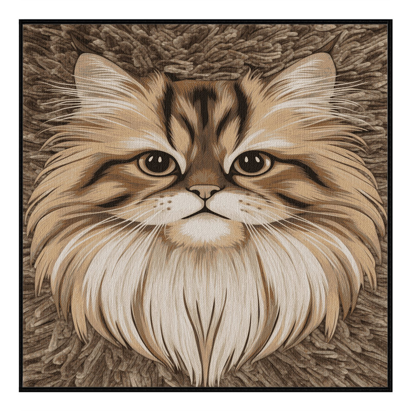  Tapis lavable chats persans, Carré 5 pi