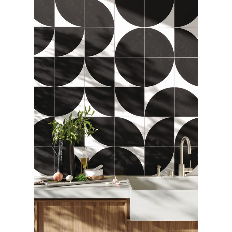 Segments 8" x 8" Patterned Porcelain Floor and Wall Tile (5.06 sqft/box)