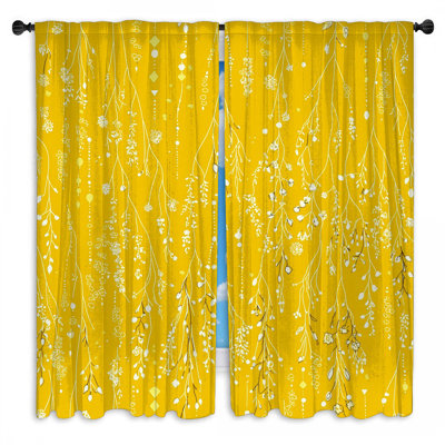 Floral Window Curtains  Nature Sheer & Room Darkening - 2 Panels