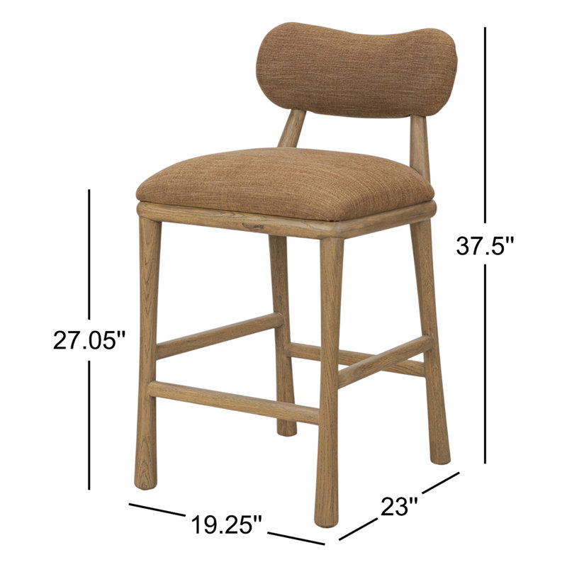 Juna Upholstered Stool with Solid Wood Frame