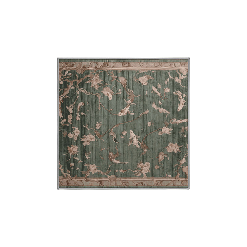 Machine Washable Brown Area Rug, Square 7'