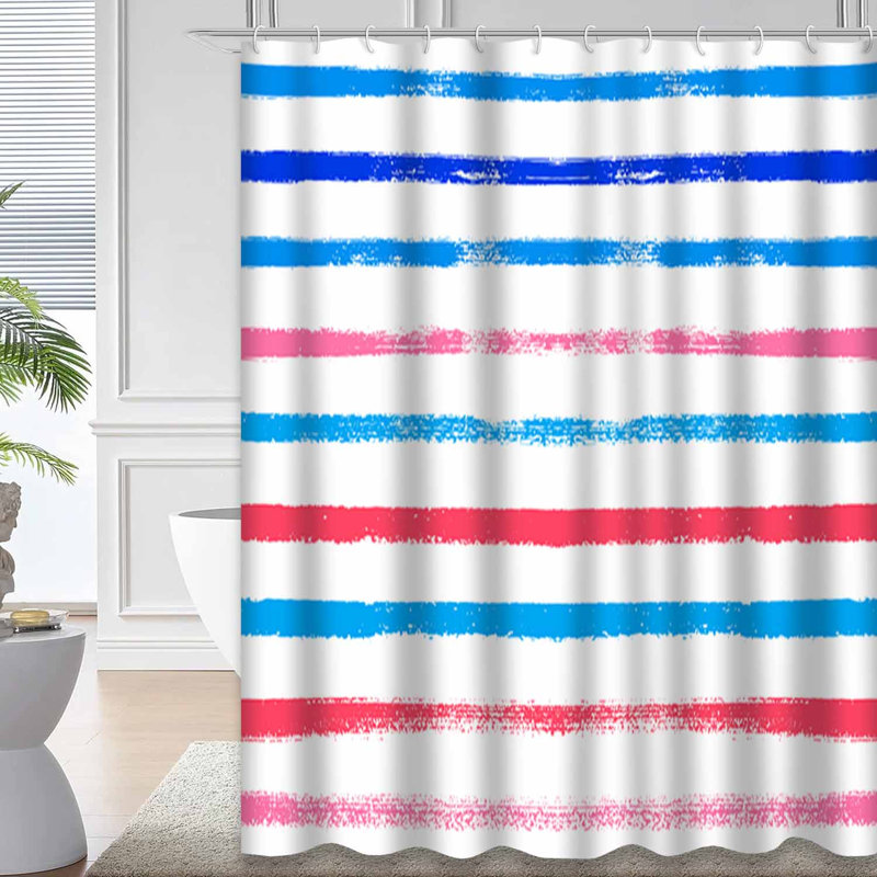 Rideau de douche Sailor Stripes, L 72 po x l 72 po