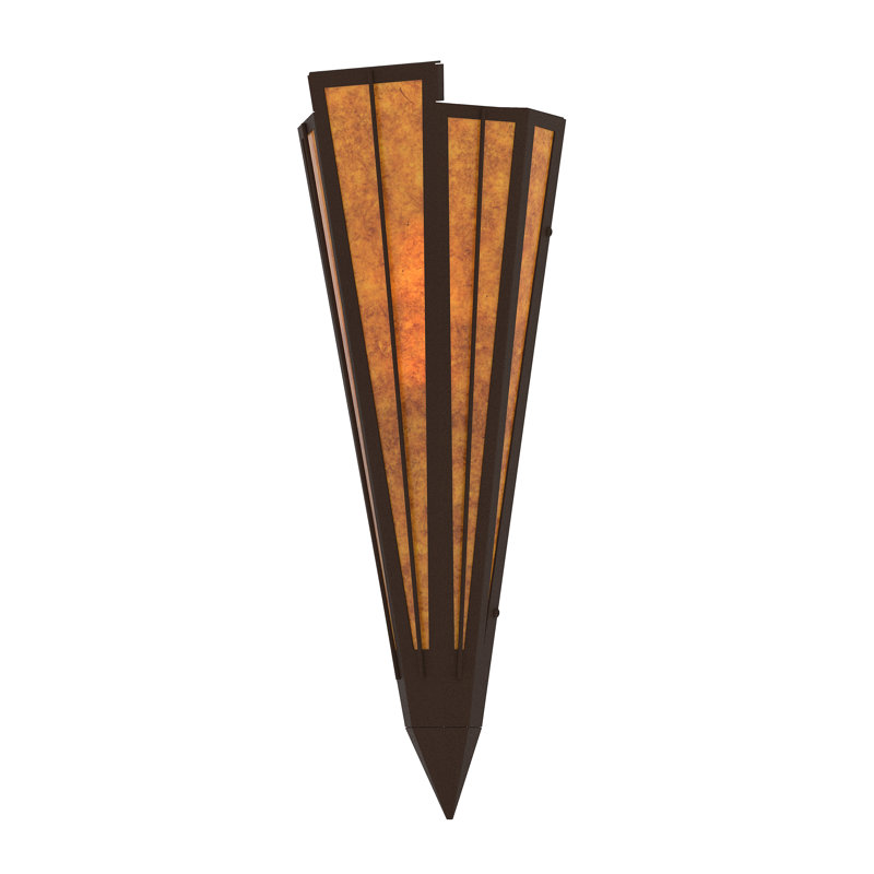 1 - Light Flush Mounted Sconce, Café Noir, Mica, Amber