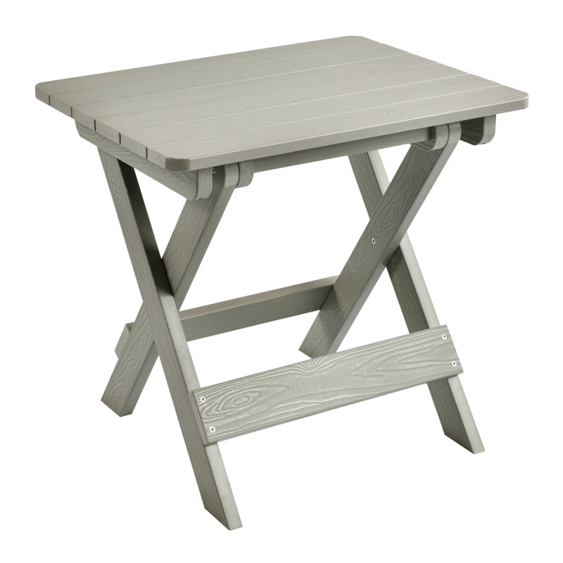 Rectangular Outdoor Folding Side Table, Light Grey