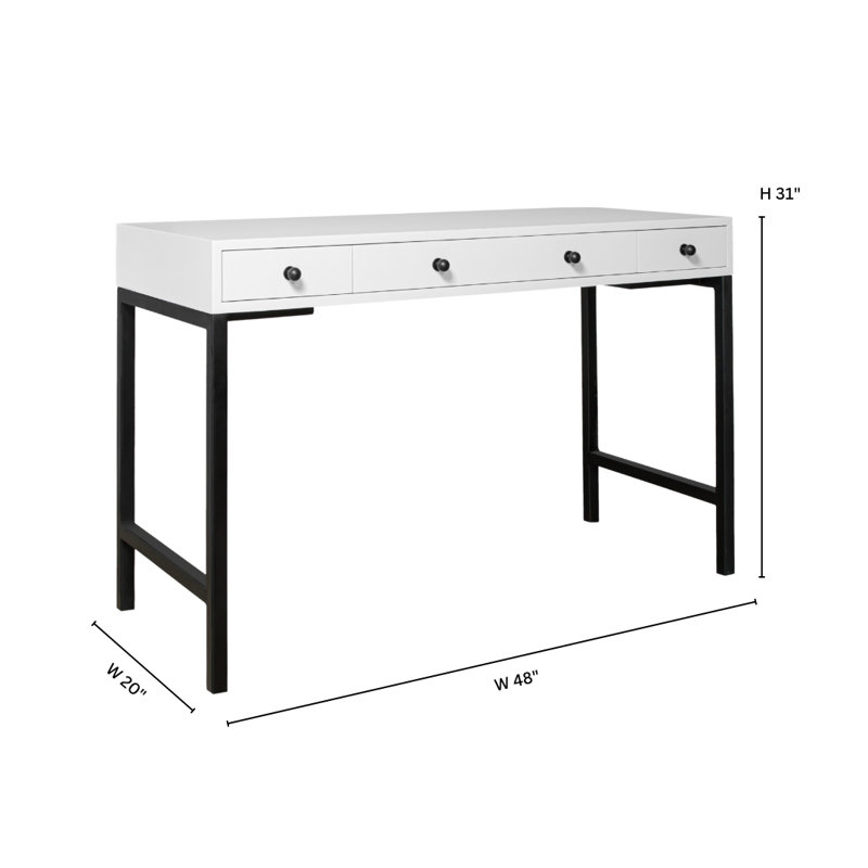 Maple Writing Desk, White