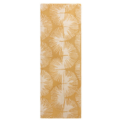NICOLE MILLER NEW YORK Kendall Fluted Geo Handcrafted Wool Area Rug Gold