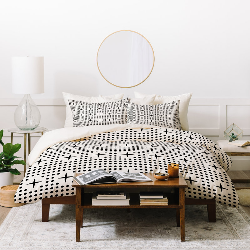 Modern & Contemporary Geometric Shapes Duvet Cover, Full/Queen Duvet Cover + 2 Shams