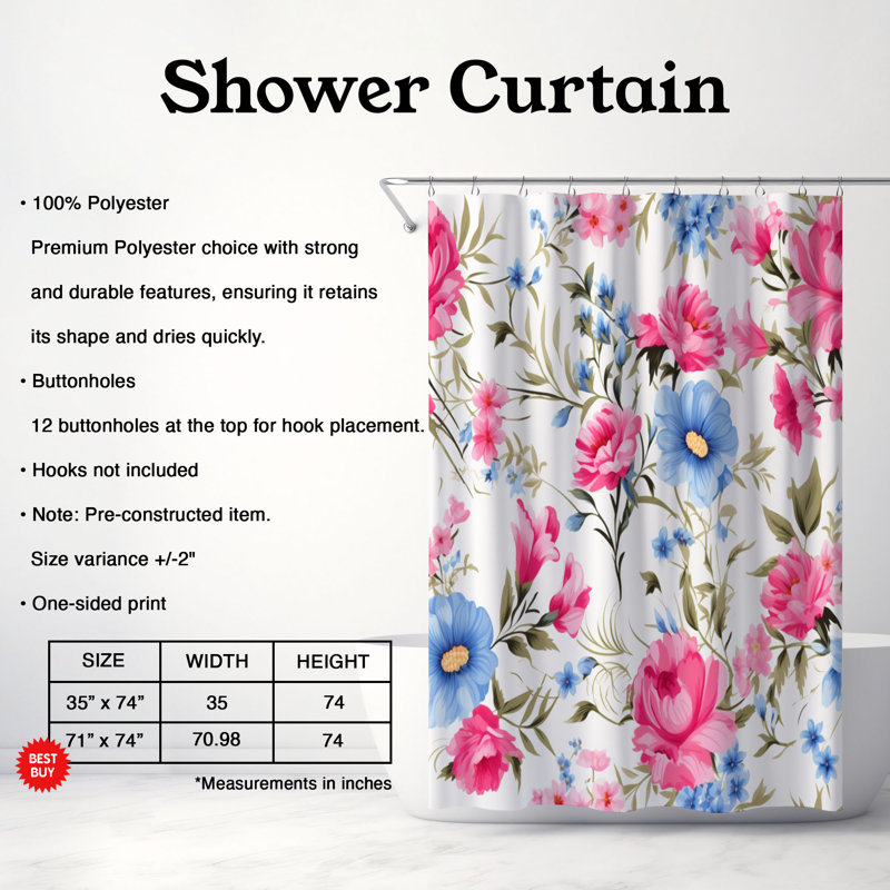 Spring Petal - Premium Shower Curtain, 74"H x 71"W