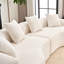Canapé courbé désossé, canapé modulaire à compression de 110 po, blanc haute densité, canapé-lit pour salon, salon, appartement, chenille-894492258