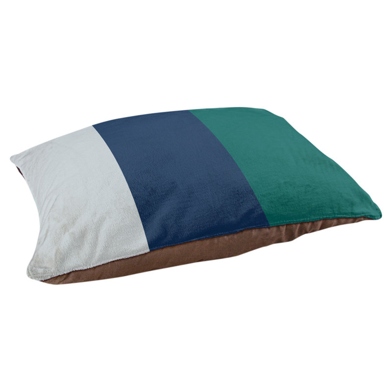 Coussin extérieur Phoenix, Très grand (l 50 po x P 40 po x H 17 po), Argent métallique / bleu marine / vert nord-ouest