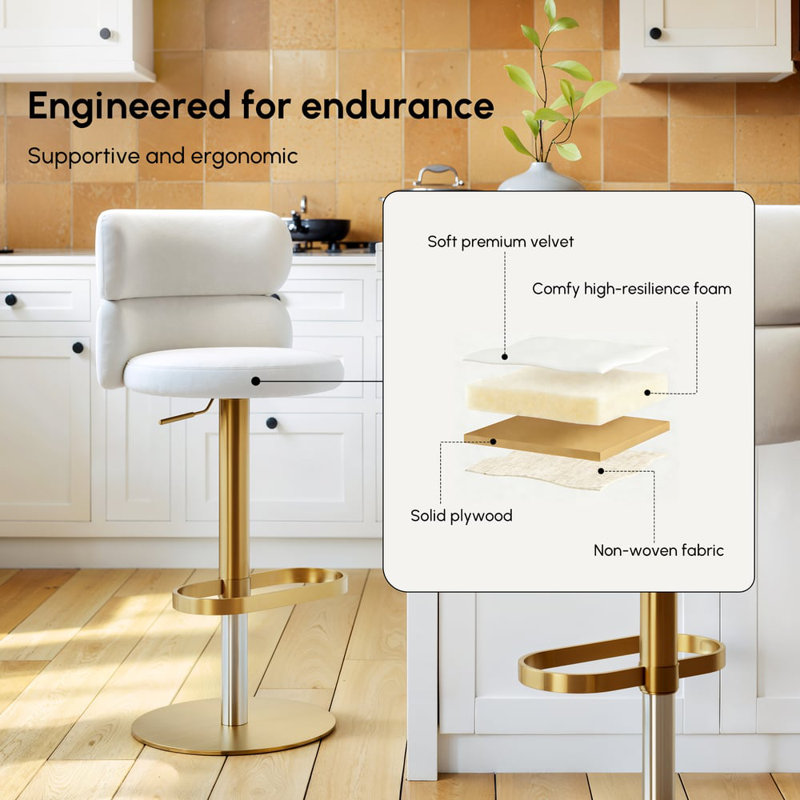 Height Adjustable Swivel Bar Stool