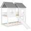 Twin Over Bunk Bed With Windows - Provide A Relaxing And Safe Sleep Space House Slide Made Of Materials For Long-term Use