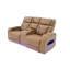 Canapé inclinable électrique Jasi, Bluetooth, ports USB, similicuir brun