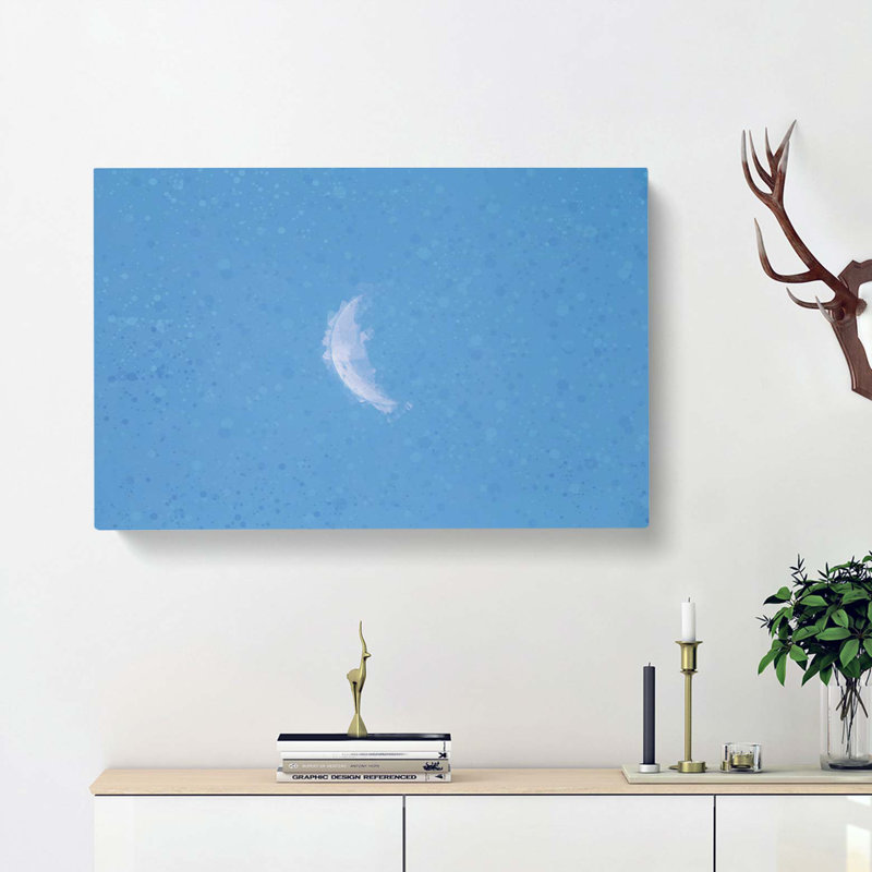 Moon In Morning Light In Abstract - Wrapped Canvas, 50cm H x 76cm W x 3cm D
