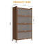 Armoire 57 po en métal à 4 portes basculantes de 57 po de hauteur, avec amplement d'espace de rangement pour la chambre à coucher