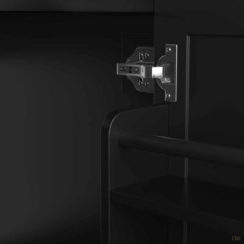 Meuble-lavabo de 30 po avec lavabo, un tiroir basculant, trois tiroirs, tablette de porte, porte à fermeture douce, Noir