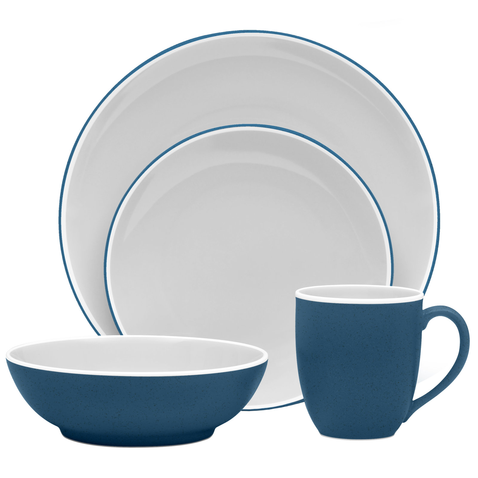 Noritake ColorTrio Coupe 4-Piece Place Setting, Blue