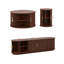 Ensemble de meuble télé en bois et table basse avec portes coulissantes cannelées, console média avec poignées dorées-120133613