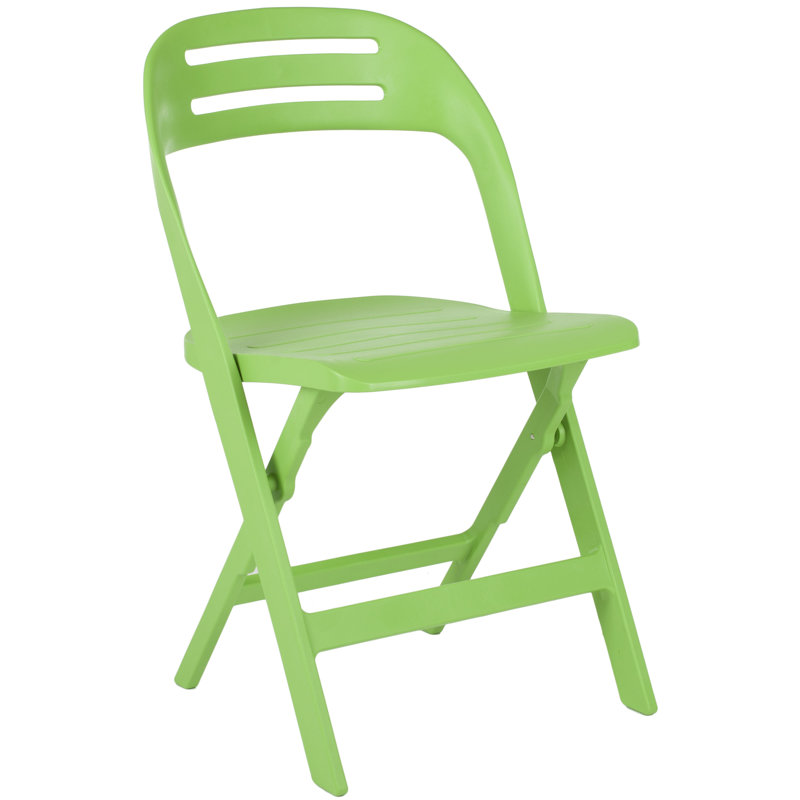 Chaise pliante en plastique Drevaughn, Vert