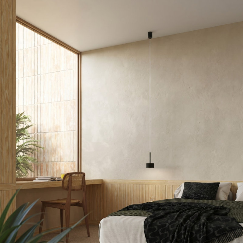 Aura 1 - Light Brushed Nickel Pendant, Black