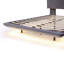 Grand lit plateforme tapissier avec lumière de capteur et 2 grands dossiers, élégant lit plateforme avec 2 ensembles de port USB et de douille sur chaque pied de lit arrière, gris-443183248-443183262