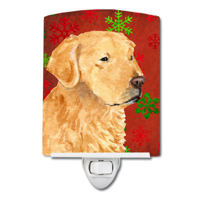 Retriever Snowflake Holiday Christmas Ceramic Night Light