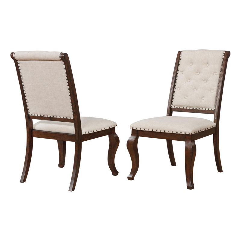 Acworth 19.25'' H Tufted Fabric Upholstered Side Chair, Antique Java
