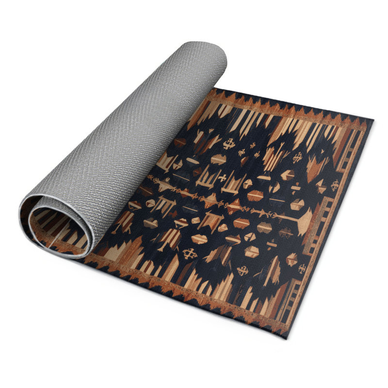 Tapis turc intérieur et extérieur gris, Rond 5 pi
