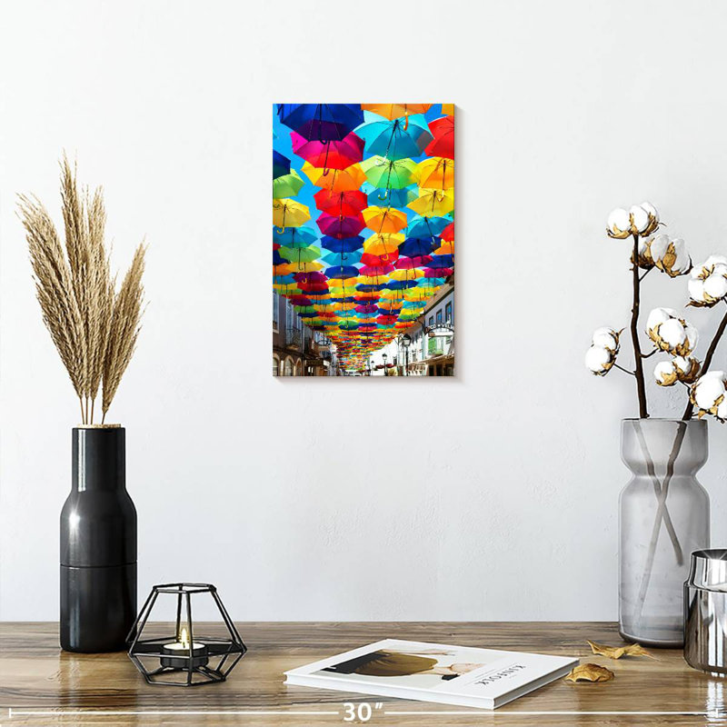Colourful Umbrellas I, 12" H x 8" W