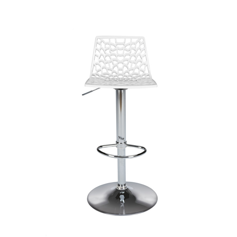 Spider Height Adjustable Swivel Bar Stool, White