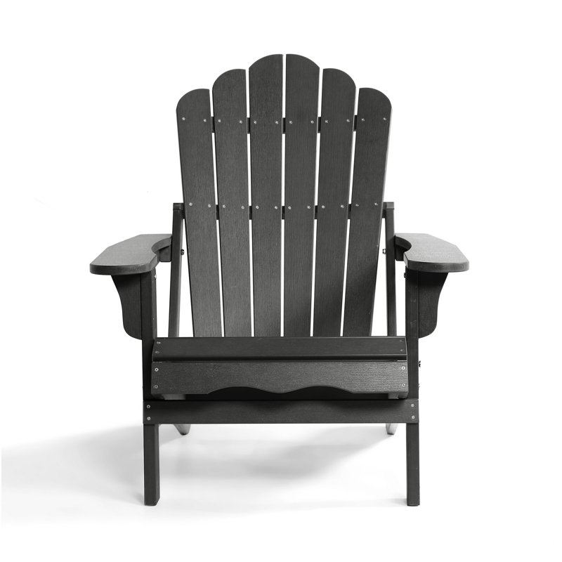 Chaise Adirondack pliante en plastique Henninger, Gris foncé