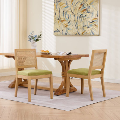 Ensemble de 2 chaises de salle à manger en rotin Farmhouse
