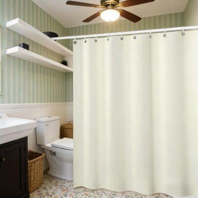 L: 79 po x H: 71 po, rideaux de douche modernes en tissu imperméable, couleur unie, pour salle de bain, grande housse de bain, 12 crochets